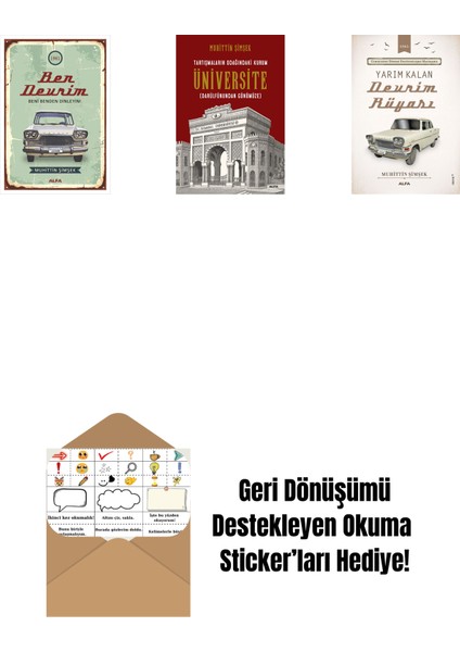 Ben Devrim + Tartışmaların Odağındaki Kurum Üniversite + Yarım Kalan Devrim Rüyası + Okuma Sticker'ları