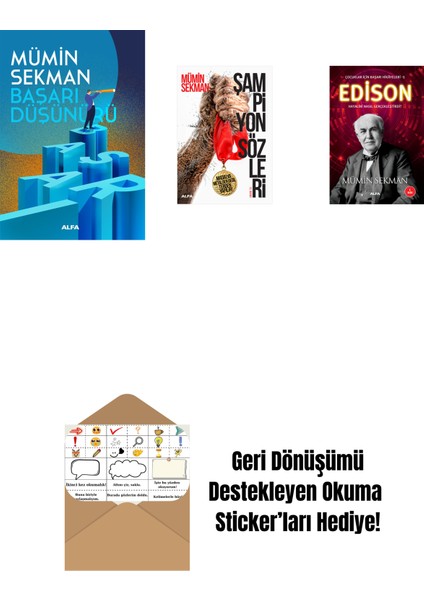 Başarı Düşünürü + Şampiyon Sözleri + Edison + Okuma Sticker'ları