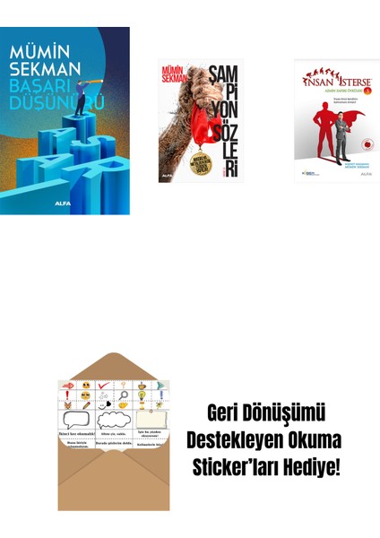 Başarı Düşünürü + Şampiyon Sözleri + Insan Isterse - Azmin Zaferi Öyküleri 5 + Okuma Sticker'ları