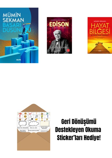 Başarı Düşünürü + Edison + Hayat Bilgesi + Okuma Sticker'ları