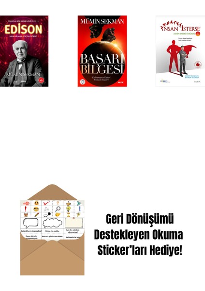 Edison + Başarı Bilgesi + Insan Isterse - Azmin Zaferi Öyküleri 5 + Okuma Sticker'ları