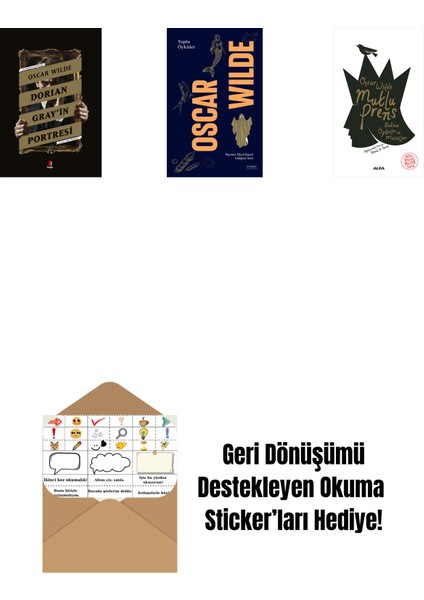 Dorian Gray’in Portresi + Oscar Wilde - Toplu Öyküler (Ciltli) + Mutlu Prens + Okuma Sticker'ları