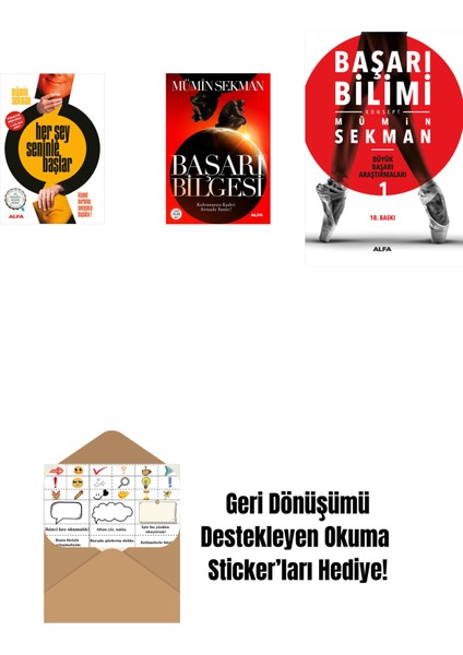 Her Şey Seninle Başlar + Başarı Bilgesi + Başarı Bilimi + Okuma Sticker'ları