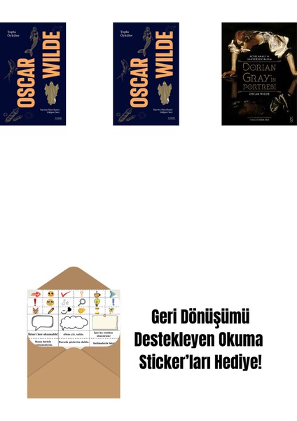 Oscar Wilde - Toplu Öyküler (Ciltli) + Oscar Wilde - Toplu Öyküler + Dorian Gray'in Portresi (Ciltli) + Okuma Sticker'ları