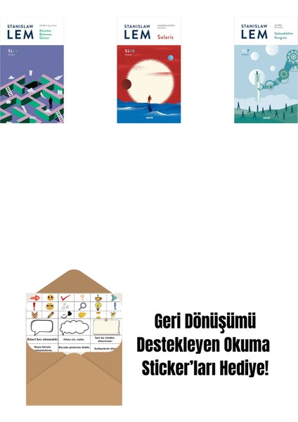 Küvette Bulunan Günce (SL14) + Solaris - SL10 (Ciltli) + Gelecekbilim Kongresi (Sl7) + Okuma Sticker'ları