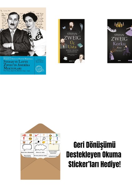 Stefan ve Lotte Zweig’ın Amerika Mektupları + Üç Usta + Korku + Okuma Sticker'ları
