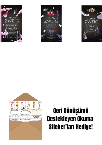 Karmaşık Duygular + Olağanüstü Bir Gece + Korku + Okuma Sticker'ları