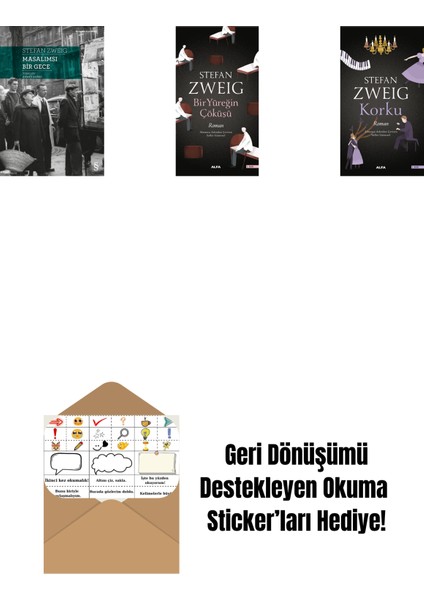 Masalımsı Bir Gece + Bir Yüreğin Çöküşü + Korku + Okuma Sticker'ları