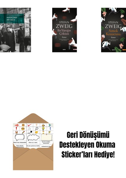 Masalımsı Bir Gece + Bir Yüreğin Çöküşü + Amok Koşucusu + Okuma Sticker'ları