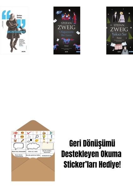 Montaigne + Olağanüstü Bir Gece + Yakıcı Sır + Okuma Sticker'ları
