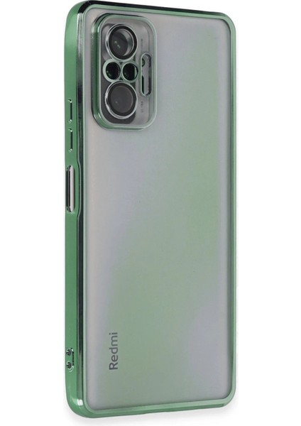 Newface Xiaomi Redmi Note 10 Pro Kılıf Razer Lensli Silikon - Yeşil
