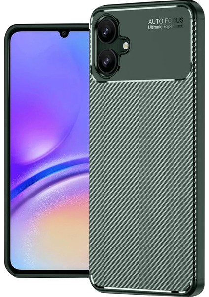 Newface Samsung Galaxy A06 Kılıf Auto Focus Karbon Kapak - Koyu Yeşil