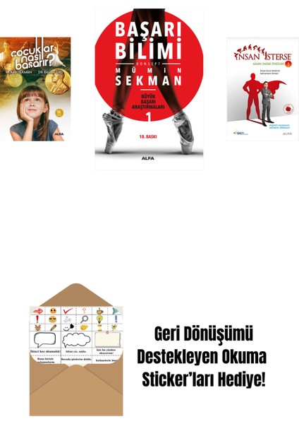 Çocuklar Nasıl Başarır? + Başarı Bilimi + Insan Isterse - Azmin Zaferi Öyküleri 5 + Okuma Sticker'ları