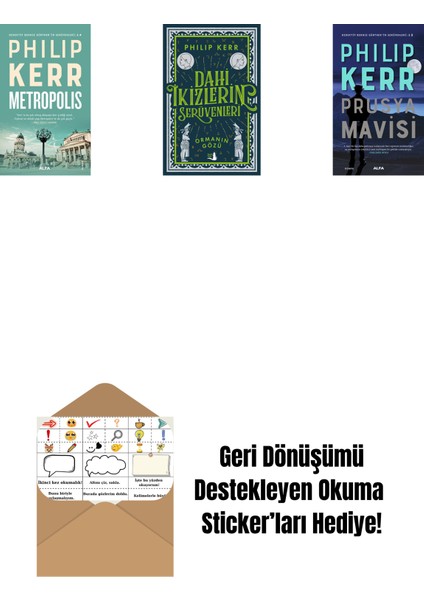 Metropolis + Dahi Ikizlerin Serüvenleri - Ormanın Gözü + Prusya Mavisi + Okuma Sticker'ları