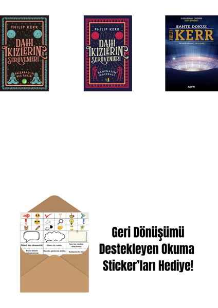 Dahi Ikizlerin Serüvenleri - Faizabad'ın Beş Fakiri + Dahi Ikizlerin Serüvenleri - Akhenaten Macerası + Sahte Dokuz + Okuma Sticker'ları