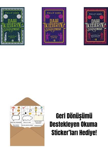 Dahi Ikizlerin Serüvenleri - Ormanın Gözü + Dahi Ikizlerin Serüvenleri - Savaşçı Cinler + Dahi Ikizlerin Serüvenleri - Akhenaten Macerası + Okuma Sticker'ları