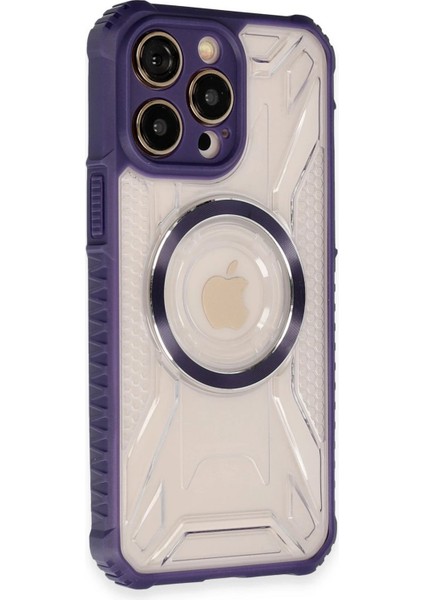 Newface iPhone 14 Pro Max Kılıf Prag Magneticsafe Kapak - Derin Mor