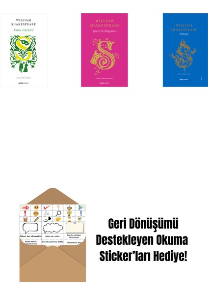 Kuru Gürültü + Şirret Evcilleşmesi (Ciltli) + Bir Yazdönümü Gecesi Rüyası (Ciltli) + Okuma Sticker'ları