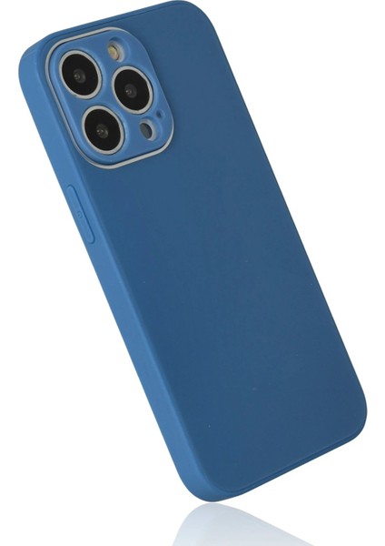 Newface iPhone 13 Pro Kılıf Glass Kapak - Mavi