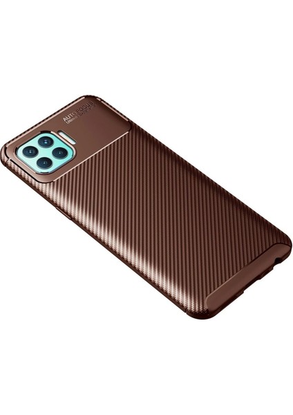 Newface Oppo Reno 4 Lite Kılıf Auto Focus Karbon Kapak - Kahverengi fiyatları