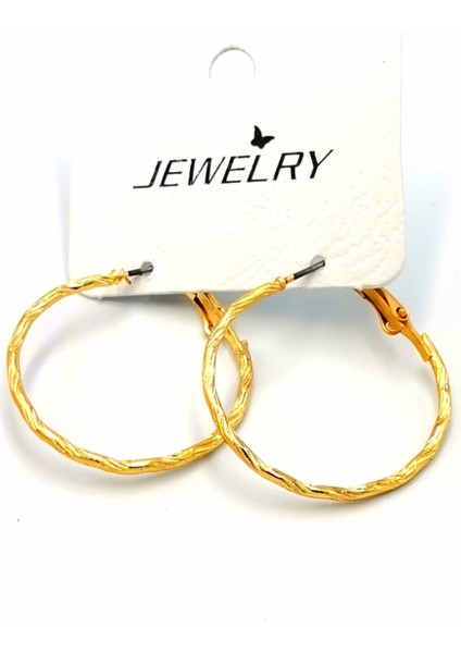 Altın Sarısı Halka Kararmaz Lüks Küpe