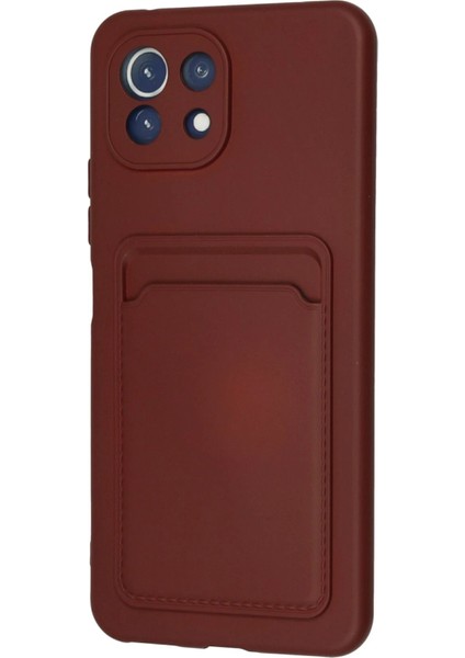 Newface Xiaomi Mi 11 Kılıf Kelvin Kartvizitli Silikon - Bordo modelleri