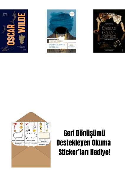 Oscar Wilde - Toplu Öyküler (Ciltli) + Dorian Gray'in Portresi + Dorian Gray'in Portresi (Ciltli) + Okuma Sticker'ları