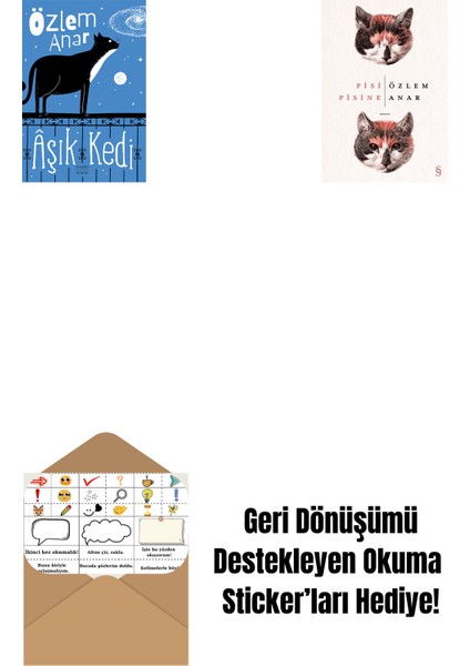 Âşık Kedi + Pisi Pisine + Okuma Sticker'ları