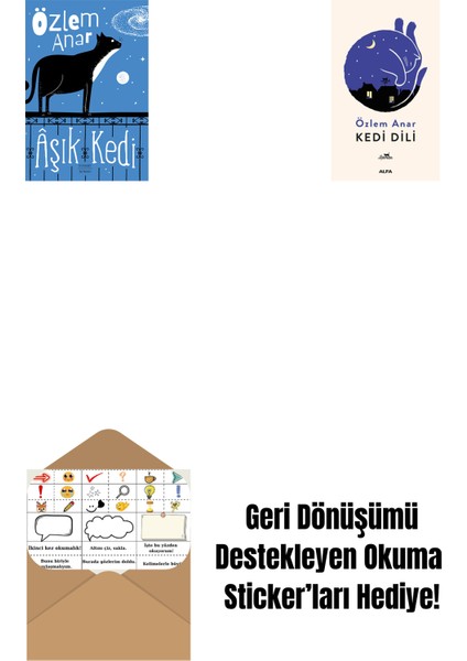 Âşık Kedi + Kedi Dili + Okuma Sticker'ları