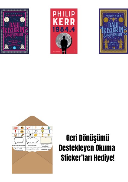 Dahi Ikizlerin Serüvenleri - Cengiz Han’ın Mezar Soyguncuları + 1984.4 + Dahi Ikizlerin Serüvenleri - Babilli Mavi Cin + Okuma Sticker'ları