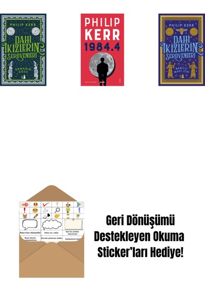 Dahi Ikizlerin Serüvenleri - Ormanın Gözü + 1984.4 + Dahi Ikizlerin Serüvenleri - Babilli Mavi Cin + Okuma Sticker'ları
