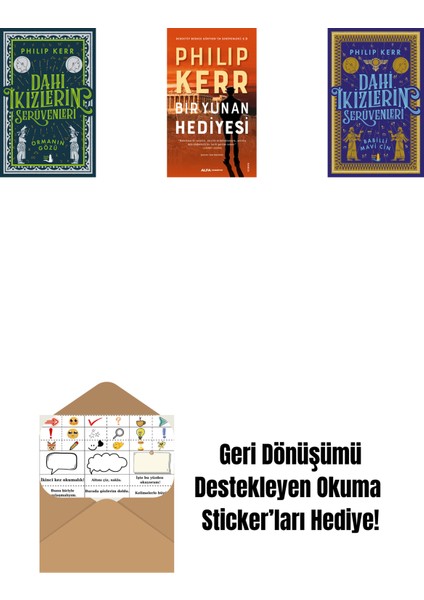 Dahi Ikizlerin Serüvenleri - Ormanın Gözü + Bir Yunan Hediyesi + Dahi Ikizlerin Serüvenleri - Babilli Mavi Cin + Okuma Sticker'ları
