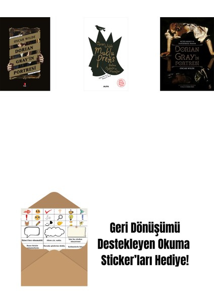 Dorian Gray’in Portresi + Mutlu Prens + Dorian Gray'in Portresi (Ciltli) + Okuma Sticker'ları