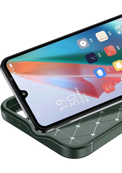 Newface Oppo A38 Kılıf Auto Focus Karbon Kapak - Koyu Yeşil