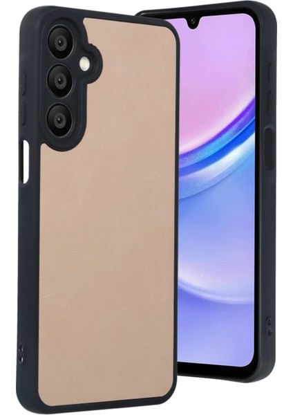 Newface Samsung Galaxy A16 5g Kılıf Aras Deri Kapak - Pudra