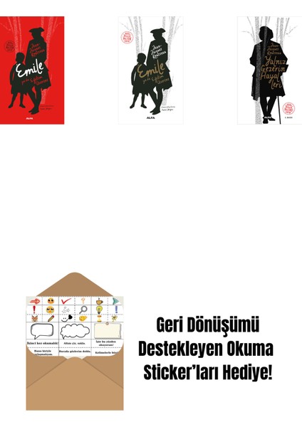 Emile Ya Da Eğitim Üzerine (Ciltli) + Emile Ya Da Eğitim Üzerine + Yalnız Gezerin Hayalleri + Okuma Sticker'ları