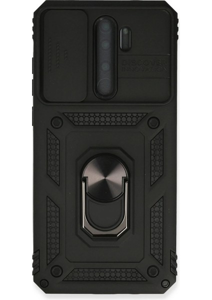 Newface Xiaomi Redmi Note 8 Pro Kılıf Pars Lens Yüzüklü Silikon - Siyah