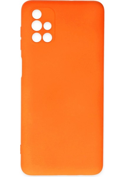 Newface Samsung Galaxy M51 Kılıf Nano Içi Kadife Silikon - Turuncu