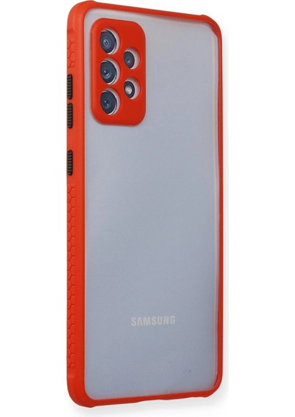 Newface Samsung Galaxy A72 Kılıf Miami Şeffaf Silikon - Kırmızı