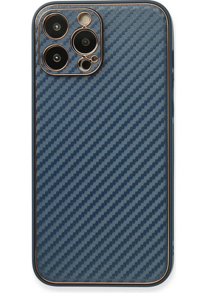 Newface iPhone 13 Pro Max Kılıf Coco Karbon Silikon - Mavi
