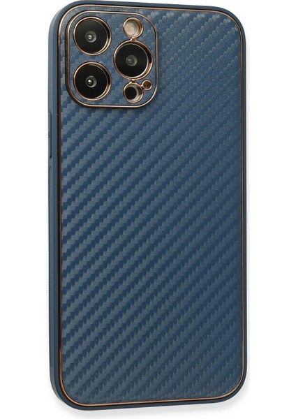 Newface iPhone 13 Pro Max Kılıf Coco Karbon Silikon - Mavi
