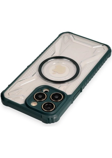 Newface iPhone 12 Pro Max Kılıf Prag Magneticsafe Kapak - Koyu Yeşil