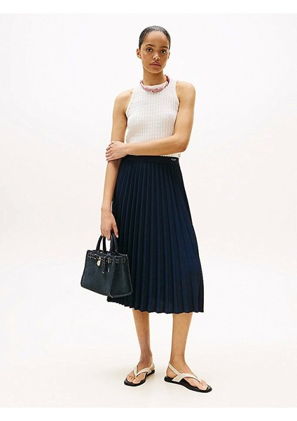 Fluıd Pleated Pull On Mıdı Skırt Kadın Mavi Etek WW0WW43886C1G