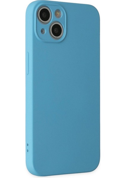 Newface iPhone 13 Mini Kılıf Nano Içi Kadife Silikon - Mavi