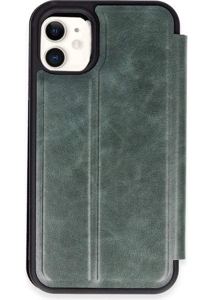 Newface iPhone 11 Kılıf Flip Cover - Koyu Yeşil