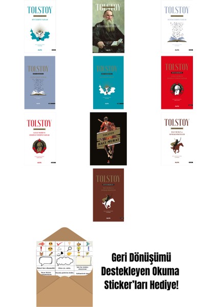 Lev Nikolayeviç Tolstoy 10 Kitap Set + Okuma Sticker'ları