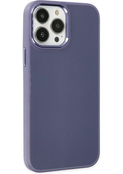 Newface iPhone 13 Pro Kılıf Asya Deri Silikon - Mor