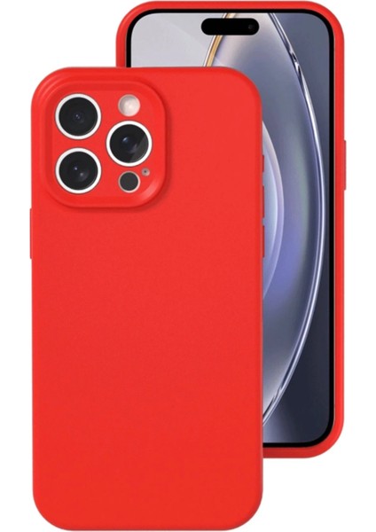 Newface iPhone 16 Pro Kılıf Nano Içi Kadife Silikon - Kırmızı