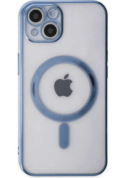 Newface iPhone 14 Plus Kılıf Magneticsafe Lazer Silikon - Sierra Blue