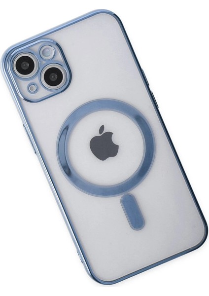 Newface iPhone 14 Plus Kılıf Magneticsafe Lazer Silikon - Sierra Blue